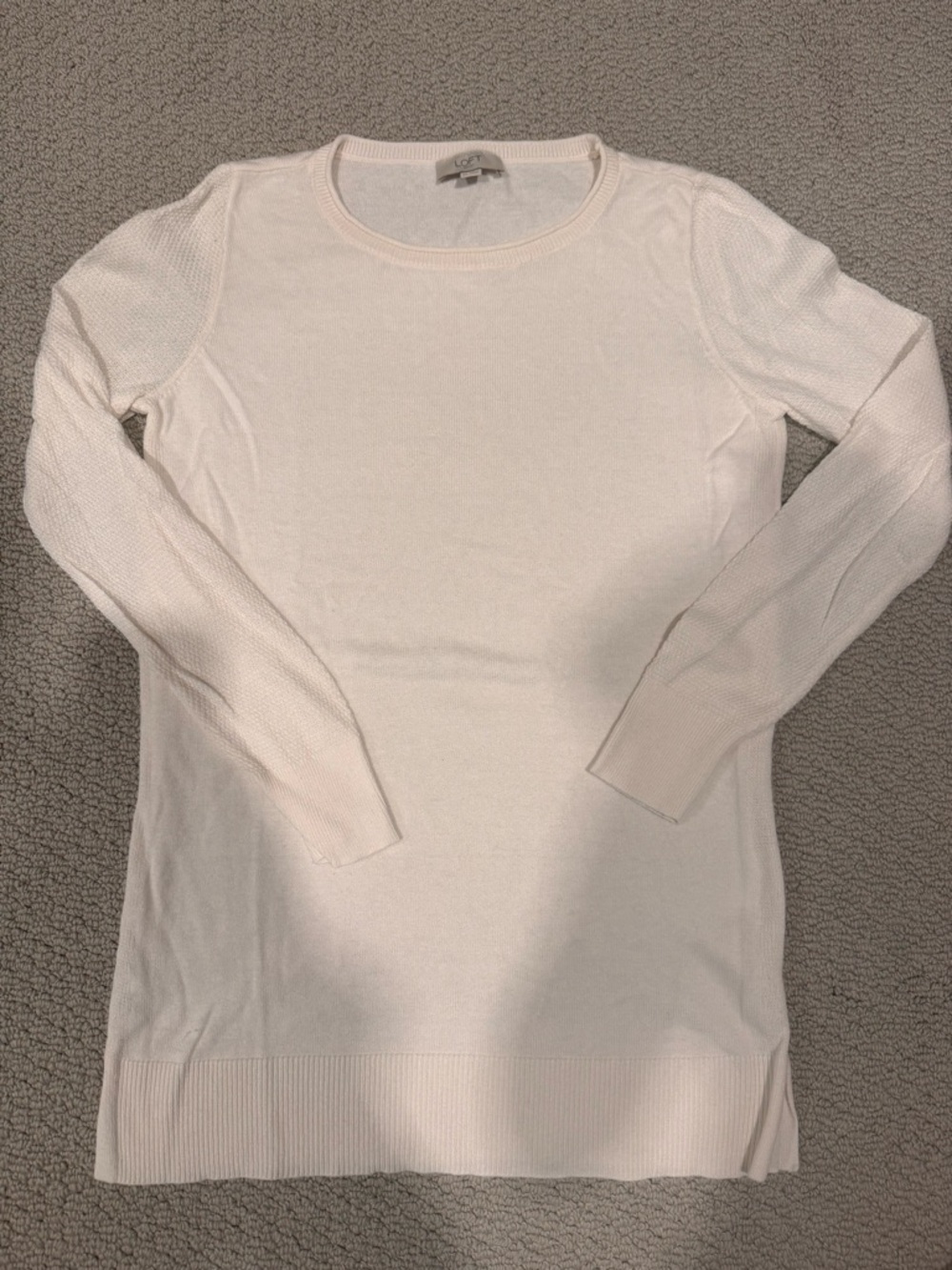 LOFT Soft Off-white Crewneck Sweater